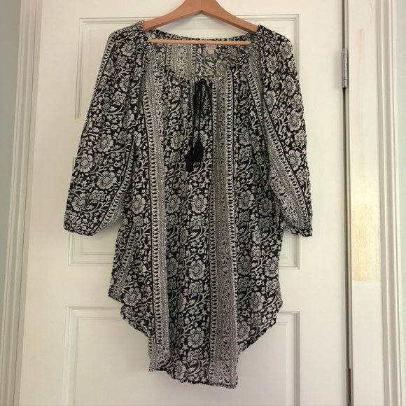 Ann Taylor Loft Beach Block Print 